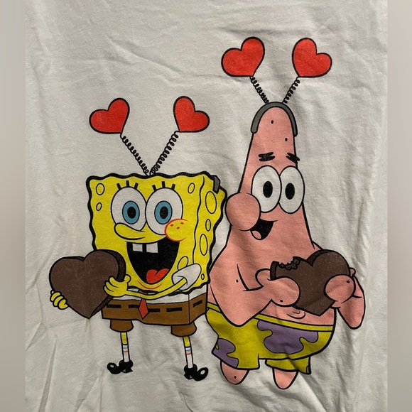 Old Navy Spongebob and Patrick Valentine's Heart Headband Graphic Tshirt - Picture 3 of 6